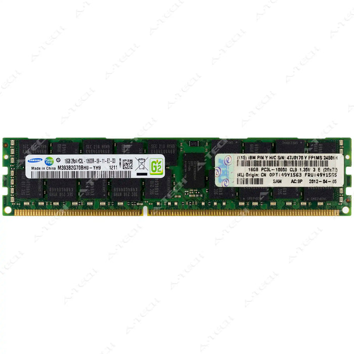49Y1565 - IBM-Lenovo RAM 16GB 2Rx4 PC3-10600 RDIMM DDR3 1333MHz ECC Registered Server Memory Module