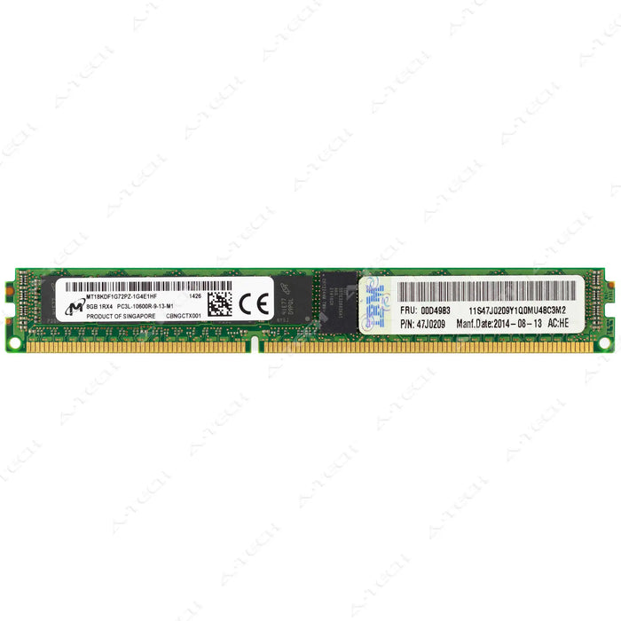 47J0209 - IBM-Lenovo RAM 8GB 1Rx4 PC3-10600 RDIMM DDR3 1333MHz ECC Registered Server Memory Module