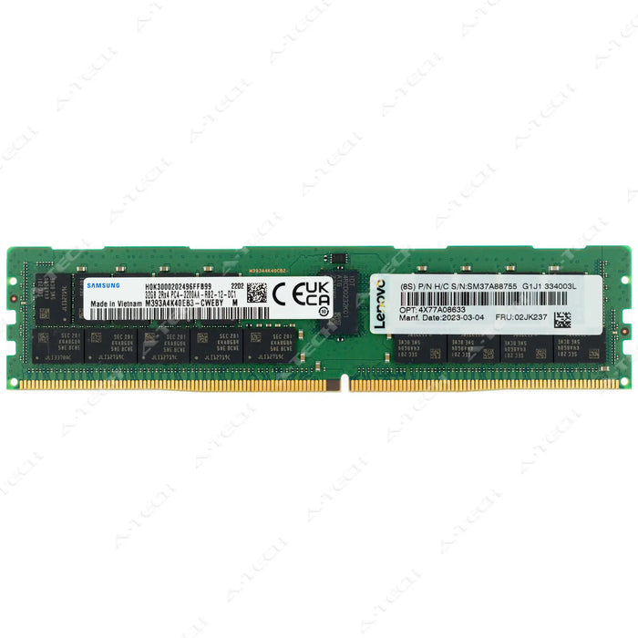 02JK237 - IBM-Lenovo RAM 32GB 2Rx4 PC4-25600 RDIMM DDR4 3200MHz ECC Registered Server Memory Module