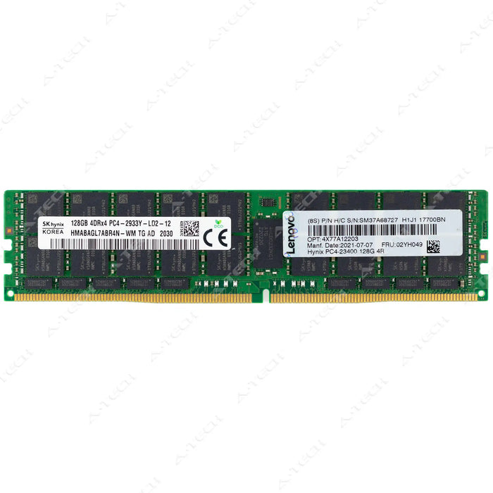 4X77A12203 - IBM-Lenovo RAM 128GB 4Drx4 PC4-23400 LRDIMM DDR4 2933MHz ECC Load Reduced Server Memory Module