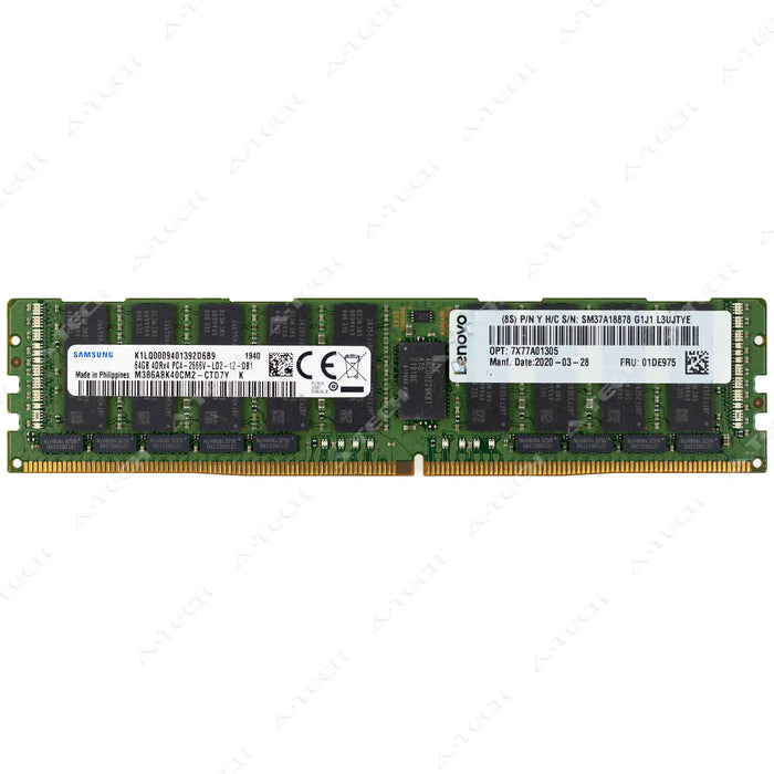 7X77A01305 - IBM-Lenovo RAM 64GB 4Drx4 PC4-21300 LRDIMM DDR4 2666MHz ECC Load Reduced Server Memory Module