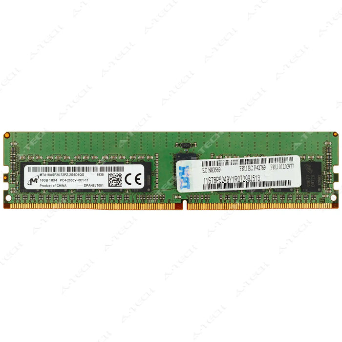 01LK977 - IBM-Lenovo RAM 16GB 1Rx4 PC4-21300 RDIMM DDR4 2666MHz ECC Registered Server Memory Module
