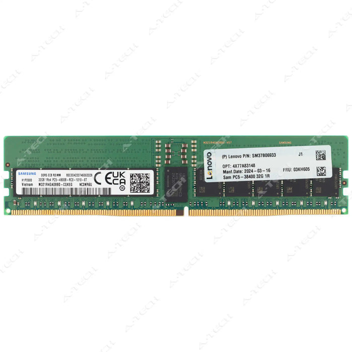 SM37B06933 - IBM-Lenovo RAM 32GB 1Rx4 PC5-38400 RDIMM DDR5 4800MHz ECC Registered Server Memory Module