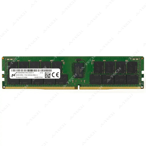 MTA36ASF8G72PZ-3G2E1 - Micron RAM 64GB 2Rx4 PC4-25600 RDIMM DDR4 3200MHz ECC Registered Server Memory Module