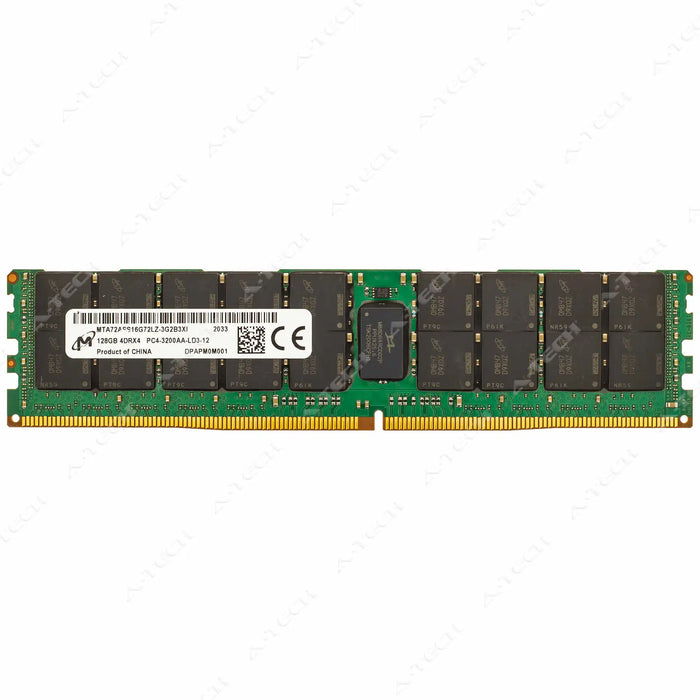 MTA72ASS16G72LZ-3G2B3 - Micron RAM 128GB 4Drx4 PC4-25600 LRDIMM DDR4 3200MHz ECC Load Reduced Server Memory Module