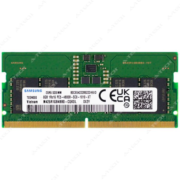 M425R1GB4BB0-CQK - Samsung RAM 8GB 1Rx16 PC5-38400 SODIMM DDR5 4800MHz Non-ECC Unbuffered Laptop Memory Module