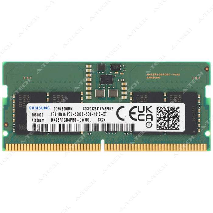 M425R1GB4PB0-CWM - Samsung RAM 8GB 1Rx16 PC5-44800 SODIMM DDR5 5600MHz Non-ECC Unbuffered Laptop Memory Module