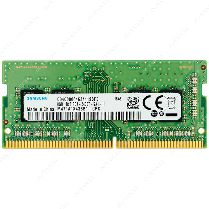 M471A1K43BB1-CRC - Samsung RAM 8GB 1Rx8 PC4-19200 SODIMM DDR4 2400MHz Non-ECC Unbuffered Laptop Memory Module