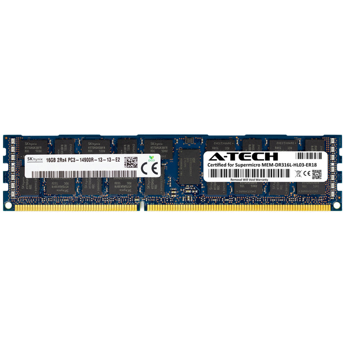 MEM-DR316L-HL03-ER18 Supermicro Certified 16GB DDR3 PC3-14900R RDIMM Hynix Memory RAM Module