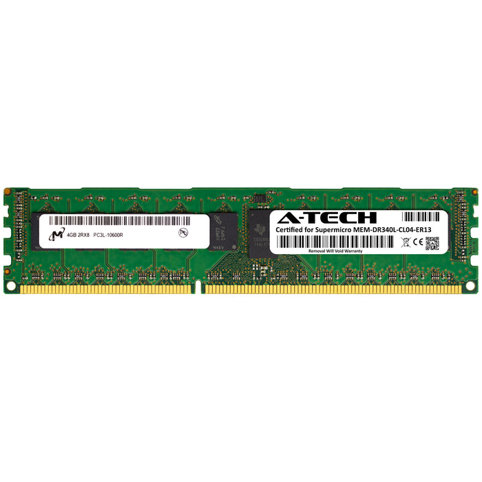 MEM-DR340L-CL04-ER13 Supermicro Certified 4GB DDR3/DDR3L PC3L-10600R RDIMM Micron Memory RAM Module