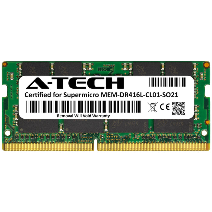MEM-DR416L-CL01-SO21 Supermicro Certified 16GB DDR4 PC4-17000 SODIMM Micron Memory RAM Module