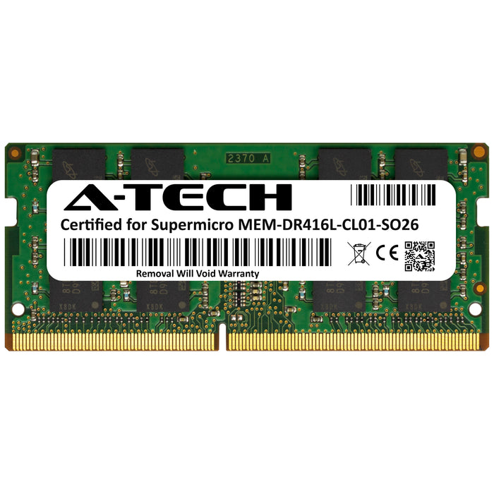 MEM-DR416L-CL01-SO26 Supermicro Certified 16GB DDR4 PC4-21300 SODIMM Micron Memory RAM Module