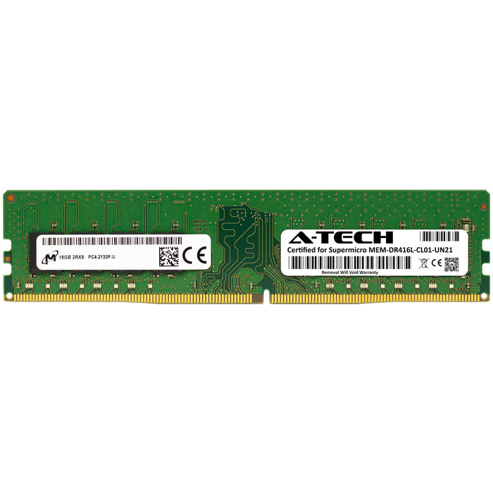 MEM-DR416L-CL01-UN21 Supermicro Certified 16GB DDR4 PC4-17000 DIMM Micron Memory RAM Module