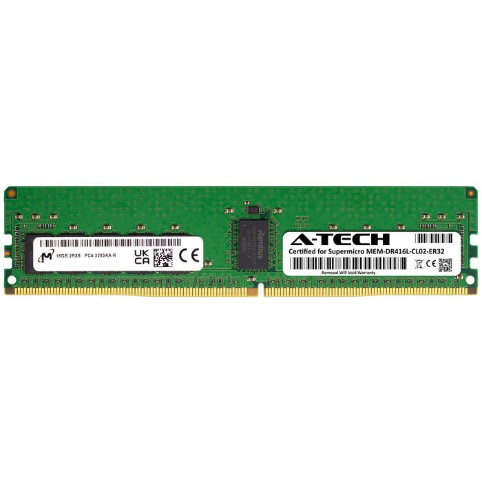 MEM-DR416L-CL02-ER32 Supermicro Certified 16GB DDR4 PC4-25600R RDIMM Micron Memory RAM Module
