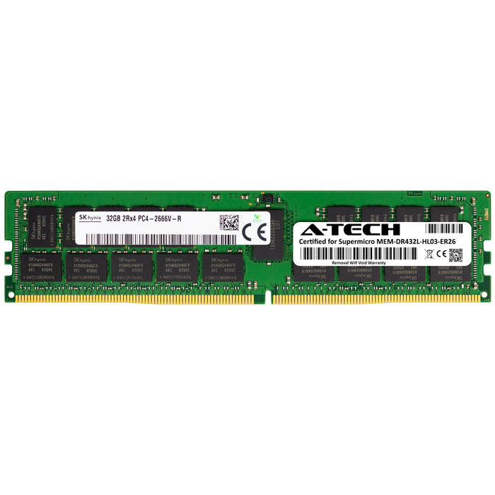 MEM-DR432L-HL03-ER26 Supermicro Certified 32GB DDR4 PC4-21300R RDIMM Hynix Memory RAM Module