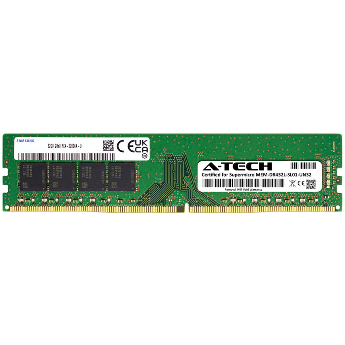 MEM-DR432L-SL01-UN32 Supermicro Certified 32GB DDR4 PC4-25600 DIMM Samsung Memory RAM Module