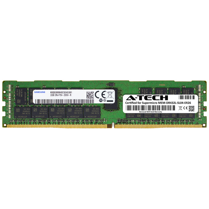 MEM-DR432L-SL04-ER26 Supermicro Certified 32GB DDR4 PC4-21300R RDIMM Samsung Memory RAM Module