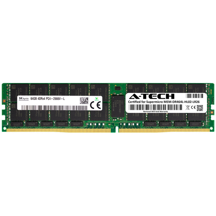 MEM-DR464L-HL02-LR26 Supermicro Certified 64GB DDR4 PC4-21300L LRDIMM Hynix Memory RAM Module