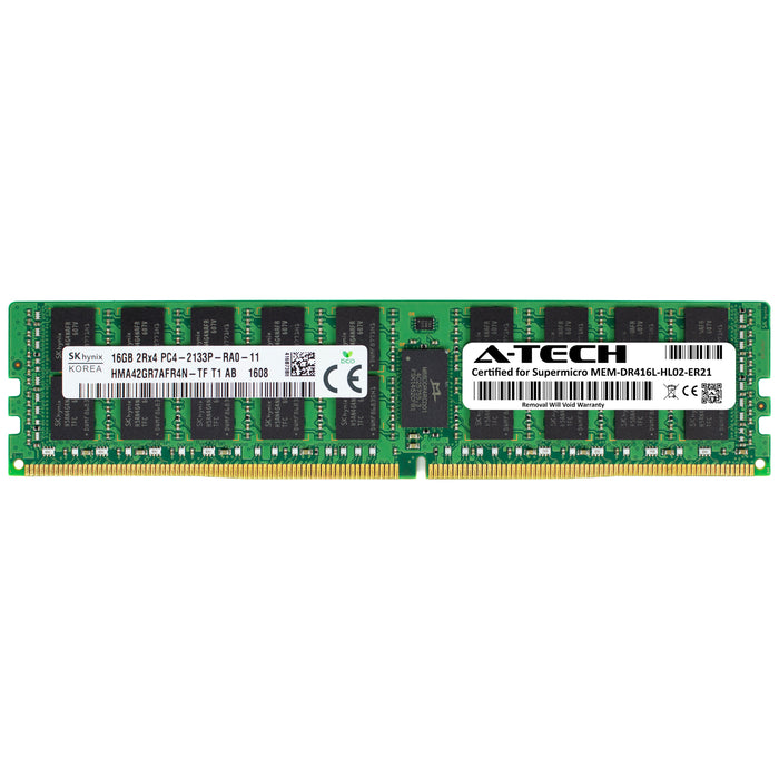MEM-DR416L-HL02-ER21 Supermicro Certified 16GB DDR4 PC4-17000R RDIMM Memory RAM Module (Hynix HMA42GR7AFR4N-TF)
