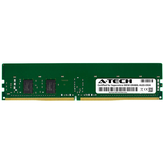 MEM-DR480L-HL03-ER24 Supermicro Certified 8GB DDR4 PC4-19200R RDIMM Memory RAM Module (Hynix HMA81GR7AFR8N-UH)