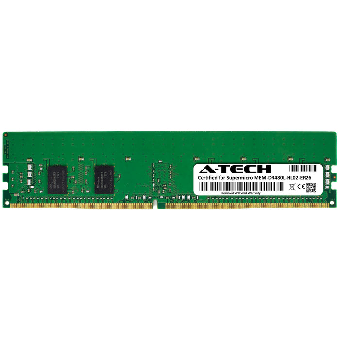 MEM-DR480L-HL02-ER26 Supermicro Certified 8GB DDR4 PC4-21300R RDIMM Memory RAM Module (Hynix HMA81GR7AFR8N-VK)