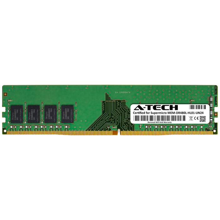MEM-DR480L-HL01-UN24 Supermicro Certified 8GB DDR4 PC4-19200 DIMM Memory RAM Module (Hynix HMA81GU6AFR8N-UH)