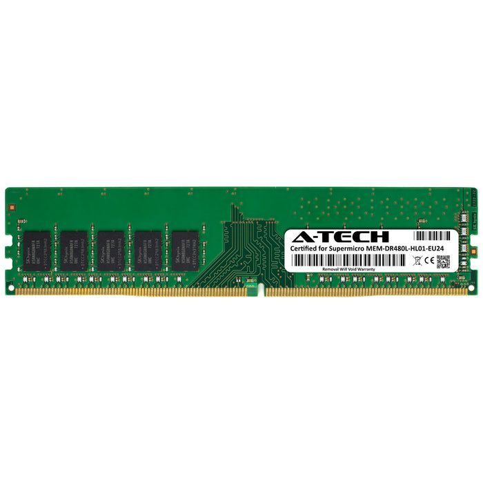 MEM-DR480L-HL01-EU24 Supermicro Certified 8GB DDR4 PC4-19200 UDIMM Memory RAM Module (Hynix HMA81GU7AFR8N-UH)