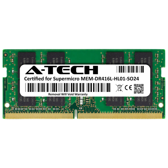 MEM-DR416L-HL01-SO24 Supermicro Certified 16GB DDR4 PC4-19200 SODIMM Memory RAM Module (Hynix HMA82GS6AFR8N-UH)