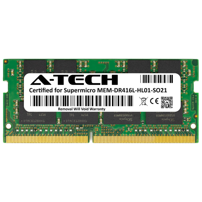 MEM-DR416L-HL01-SO21 Supermicro Certified 16GB DDR4 PC4-17000 SODIMM Memory RAM Module (Hynix HMA82GS6MFR8N-TF)