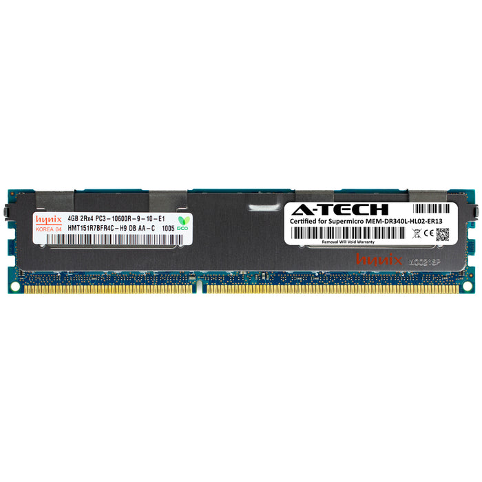 MEM-DR340L-HL02-ER13 Supermicro Certified 4GB DDR3 PC3-10600R RDIMM Memory RAM Module (Hynix HMT151R7BFR4C-H9)