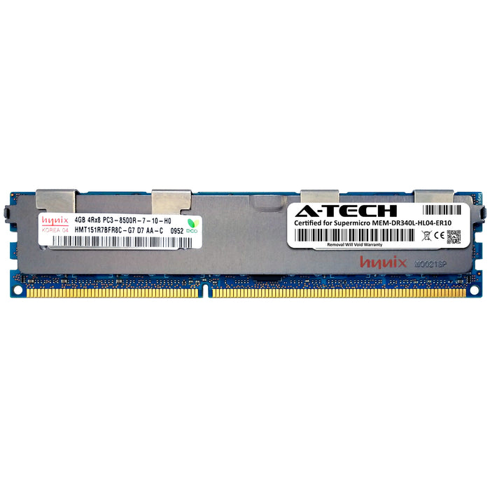 MEM-DR340L-HL04-ER10 Supermicro Certified 4GB DDR3 PC3-8500R RDIMM Memory RAM Module (Hynix HMT151R7BFR8C-G7)