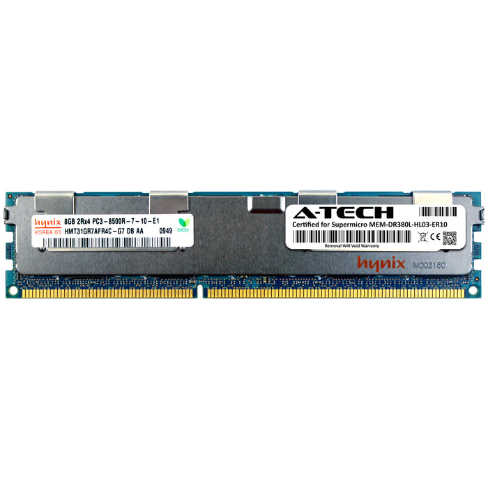 MEM-DR380L-HL03-ER10 Supermicro Certified 8GB DDR3 PC3-8500R RDIMM Memory RAM Module (Hynix HMT31GR7AFR4C-G7)