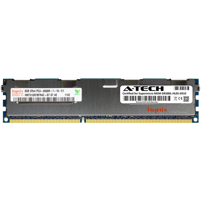 MEM-DR380L-HL05-ER10 Supermicro Certified 8GB DDR3 PC3-8500R RDIMM Memory RAM Module (Hynix HMT31GR7BFR4C-G7)