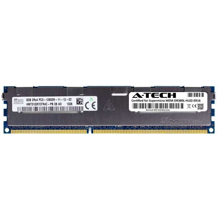 MEM-DR380L-HL02-ER16 Supermicro Certified 8GB DDR3 PC3-12800R RDIMM Memory RAM Module (Hynix HMT31GR7CFR4C-PB)
