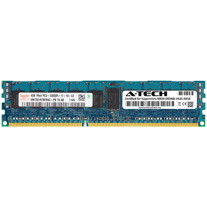 MEM-DR340L-HL01-ER16 Supermicro Certified 4GB DDR3 PC3-12800R RDIMM Memory RAM Module (Hynix HMT351R7BFR4C-PB)