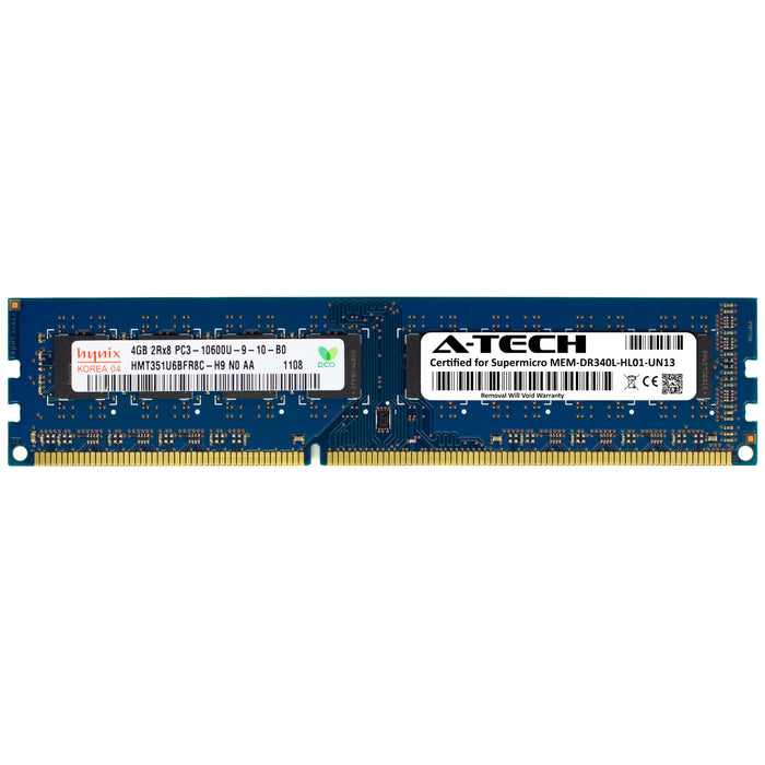 MEM-DR340L-HL01-UN13 Supermicro Certified 4GB DDR3 PC3-10600 DIMM Memory RAM Module (Hynix HMT351U6BFR8C-H9 N0)
