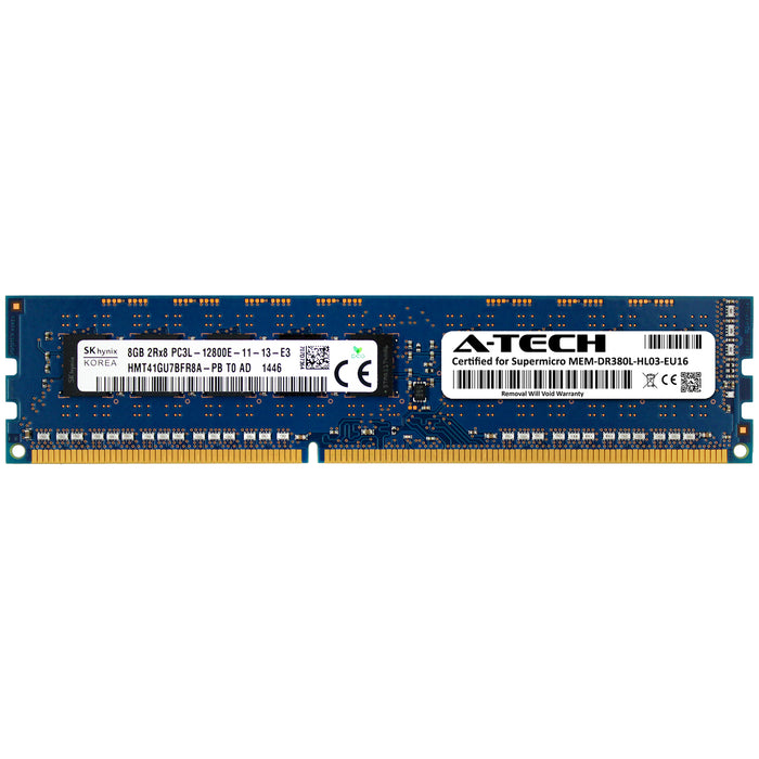 MEM-DR380L-HL03-EU16 Supermicro Certified 8GB DDR3/DDR3L PC3L-12800 UDIMM Memory RAM Module (Hynix HMT41GU7BFR8A-PB)