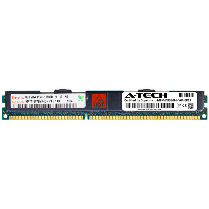 MEM-DR380L-HV01-ER13 Supermicro Certified 8GB DDR3 PC3-10600R RDIMM Memory RAM Module (Hynix HMT41GV7BMR4C-H9)