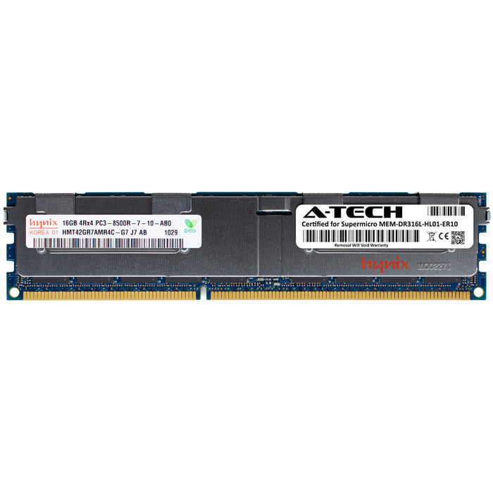 MEM-DR316L-HL01-ER10 Supermicro Certified 16GB DDR3 PC3-8500R RDIMM Memory RAM Module (Hynix HMT42GR7AMR4C-G7)