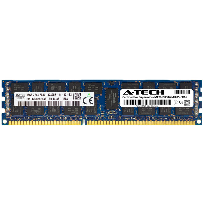 MEM-DR316L-HL05-ER16 Supermicro Certified 16GB DDR3/DDR3L PC3L-12800R RDIMM Memory RAM Module (Hynix HMT42GR7BFR4A-PB)