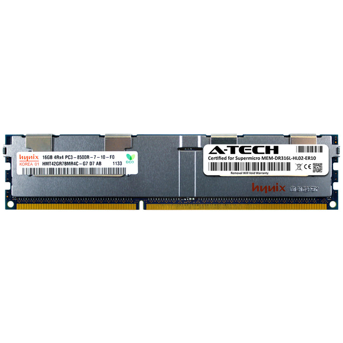 MEM-DR316L-HL02-ER10 Supermicro Certified 16GB DDR3 PC3-8500R RDIMM Memory RAM Module (Hynix HMT42GR7BMR4C-G7)