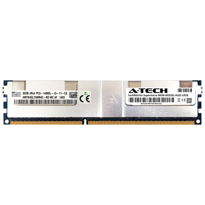 MEM-DR332L-HL01-LR18 Supermicro Certified 32GB DDR3 PC3-14900L LRDIMM Memory RAM Module (Hynix HMT84GL7AMR4C-RD)