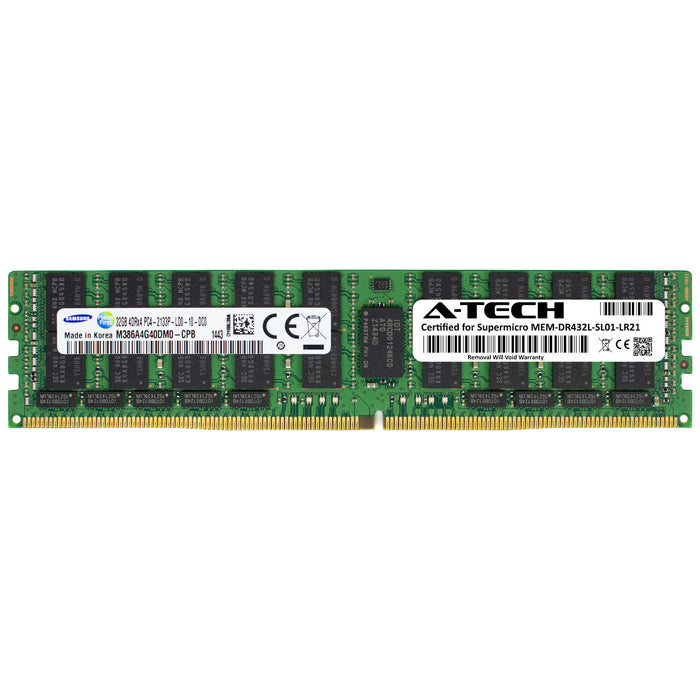 MEM-DR432L-SL01-LR21 Supermicro Certified 32GB DDR4 PC4-17000L LRDIMM Memory RAM Module (Samsung M386A4G40DM0-CPB)