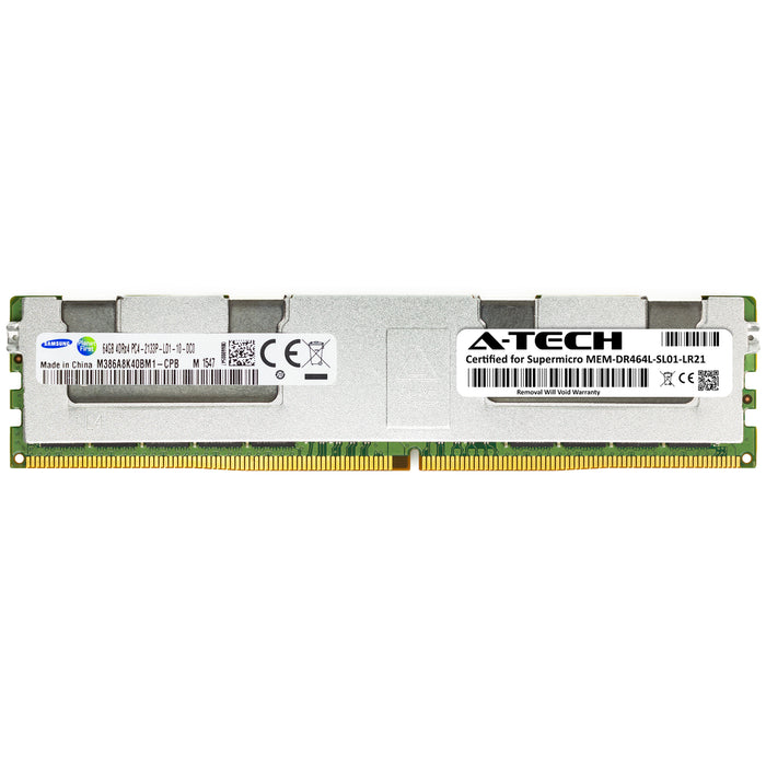 MEM-DR464L-SL01-LR21 Supermicro Certified 64GB DDR4 PC4-17000L LRDIMM Memory RAM Module (Samsung M386A8K40BM1-CPB)