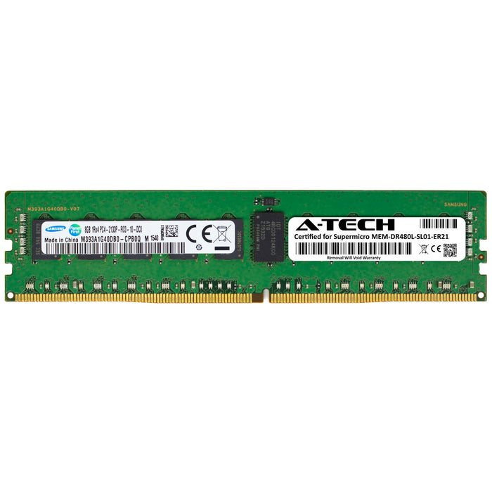 MEM-DR480L-SL01-ER21 Supermicro Certified 8GB DDR4 PC4-17000R RDIMM Memory RAM Module (Samsung M393A1G40DB0-CPB)