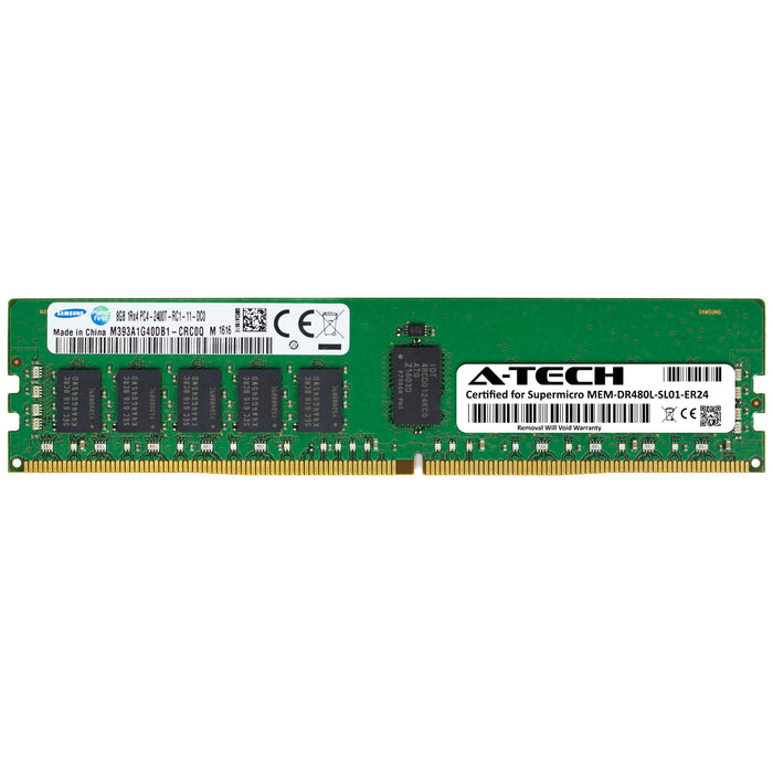MEM-DR480L-SL01-ER24 Supermicro Certified 8GB DDR4 PC4-19200R RDIMM Memory RAM Module (Samsung M393A1G40DB1-CRC)