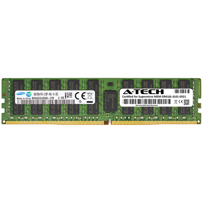 MEM-DR416L-SL01-ER21 Supermicro Certified 16GB DDR4 PC4-17000R RDIMM Memory RAM Module (Samsung M393A2G40DB0-CPB)
