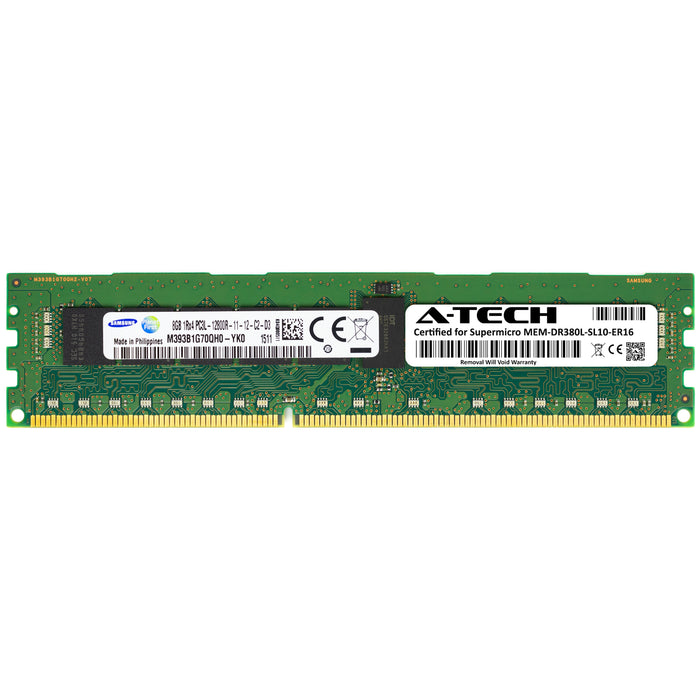 MEM-DR380L-SL10-ER16 Supermicro Certified 8GB DDR3/DDR3L PC3L-12800R RDIMM Memory RAM Module (Samsung M393B1G70QH0-YK0)