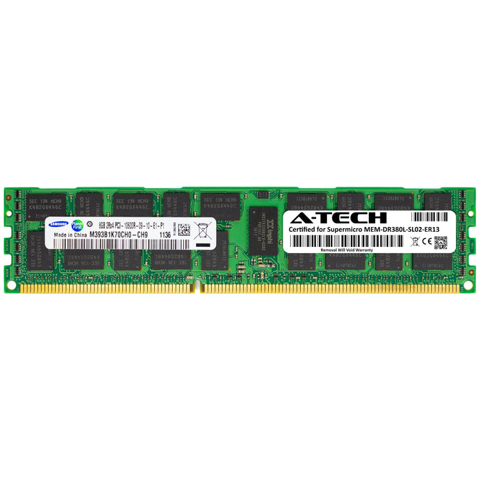 MEM-DR380L-SL02-ER13 Supermicro Certified 8GB DDR3 PC3-10600R RDIMM Memory RAM Module (Samsung M393B1K70CH0-CH9)