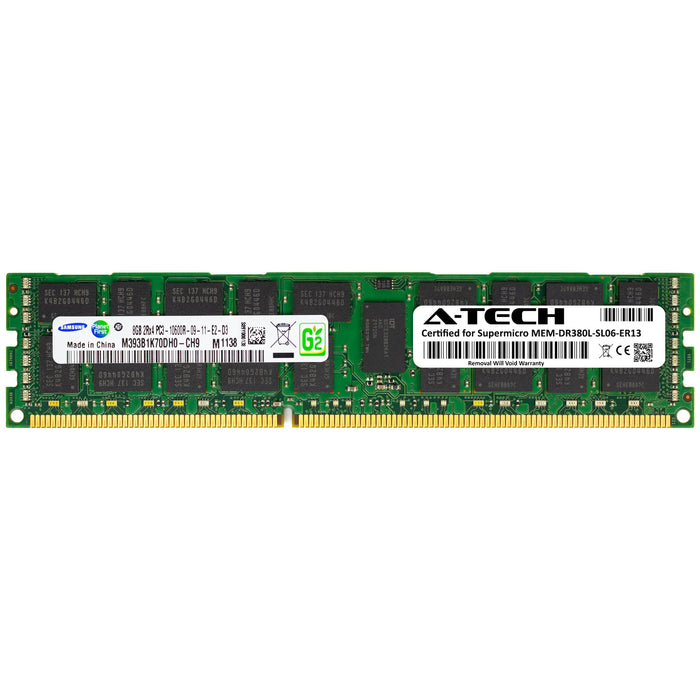 MEM-DR380L-SL06-ER13 Supermicro Certified 8GB DDR3 PC3-10600R RDIMM Memory RAM Module (Samsung M393B1K70DH0-CH9)